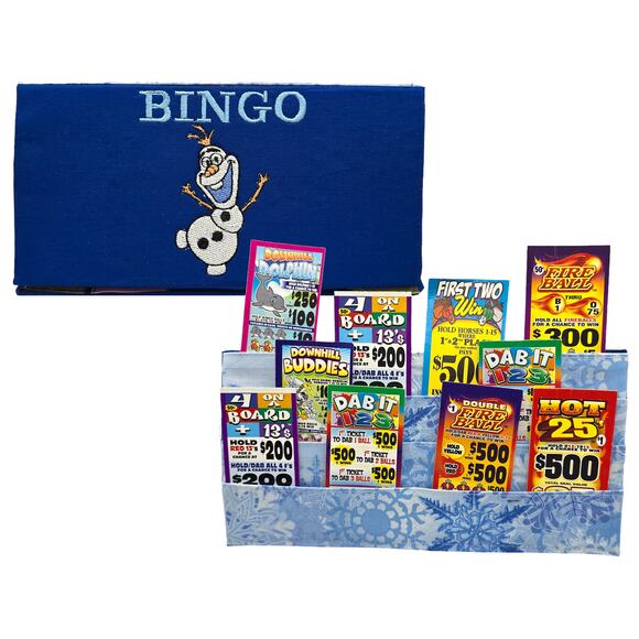 Hands Free friendly snowman Playing Card Holder for Bingo, holds 16 tab dab - Picture 1 of 9